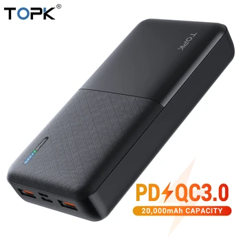 TOPK 20000mAh Power Bank USB Type C Quick Charge Portable Battery Fast Charging For iPhone For Xiaomi Mobile Phone
TOPK 20000mAh Power Bank USB Type C Quick Charge Portable Battery Fast Charging For iPhone For Xiaomi Mobile Phone