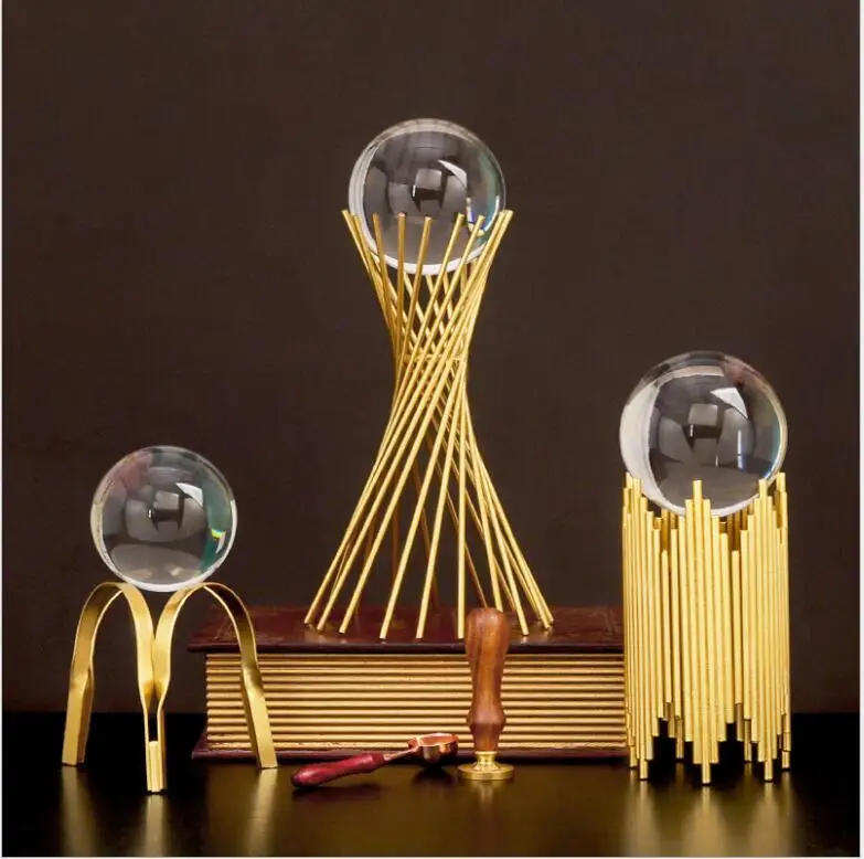 Nordic Golden Wrought Iron Crystal Ball Ornaments Home Livingroom Desktop Furnishing Decoration Bookcase Club Accessories Crafts
Nordic Golden Wrought Iron Crystal Ball Ornaments Home Livingroom Desktop Furnishing Decoration Bookcase Club Accessories Crafts
