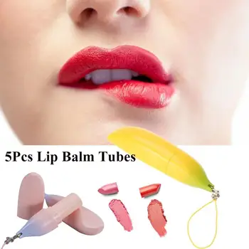 5Pcs Cute Banana Shape DIY Lipstick Lip Balm Tube Empty Plastic Lips Rouge Tubes Cosmetic Container High Quality Makeup Tools 
5Pcs Cute Banana Shape DIY Lipstick Lip Balm Tube Empty Plastic Lips Rouge Tubes Cosmetic Container High Quality Makeup Tools