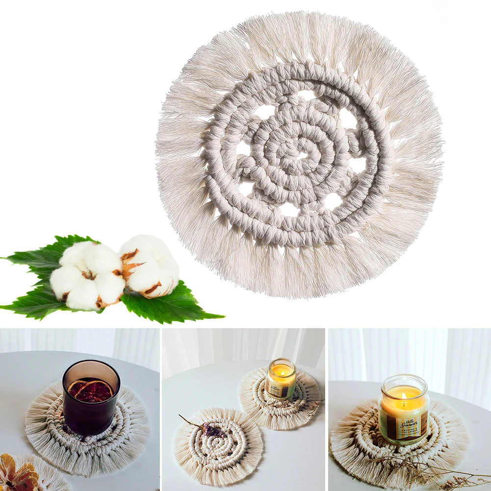 Handwoven Macrame Coasters Kitchen Tool Braided Placemats Cup Pad Table Decor Heat Resistant Table Plate Mat Cup Mat Drink Pads
Handwoven Macrame Coasters Kitchen Tool Braided Placemats Cup Pad Table Decor Heat Resistant Table Plate Mat Cup Mat Drink Pads