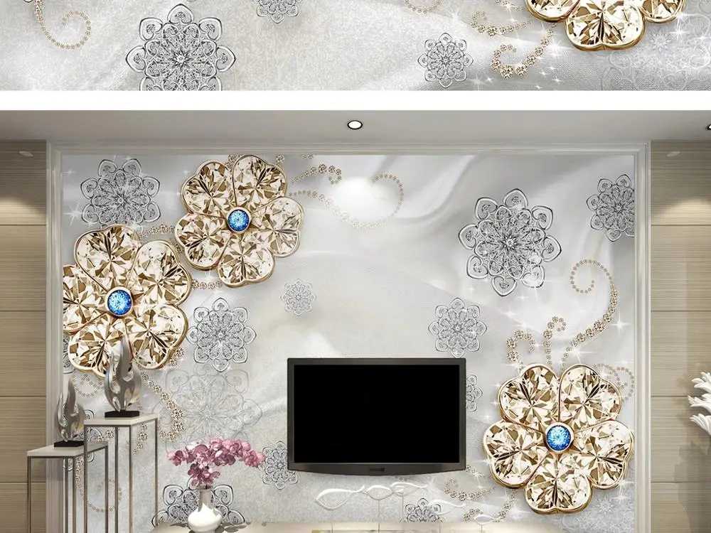 TV back wall decor 5D embossedCustom large mural 3D wallpaper Modern fashion creative luxury pearl gem flower blue bedroom
TV back wall decor 5D embossedCustom large mural 3D wallpaper Modern fashion creative luxury pearl gem flower blue bedroom
