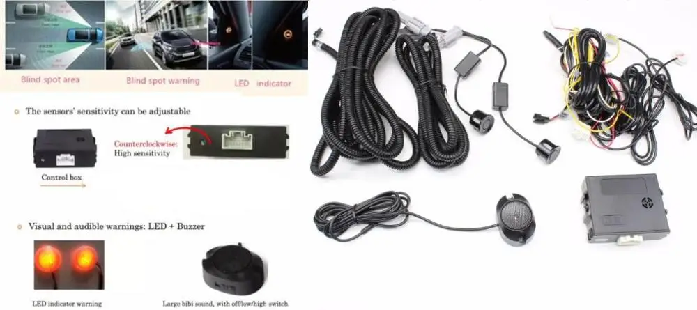 Universal BSM Car Blind Spot Monitoring System Ultrasonic sensor Driver Lane Changing Warning LED Radar detection Assistance
Universal BSM Car Blind Spot Monitoring System Ultrasonic sensor Driver Lane Changing Warning LED Radar detection Assistance