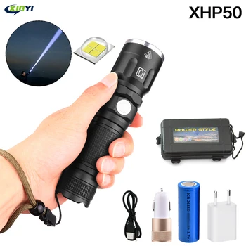 70000LM Powerful Led Flashlight XHP50 flashlight USB charging 5Mode Zoom led torch lanter 1*18650 battery For Camping Lamp
70000LM Powerful Led Flashlight XHP50 flashlight USB charging 5Mode Zoom led torch lanter 1*18650 battery For Camping Lamp