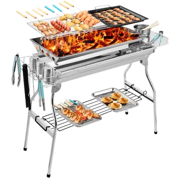 Household outdoor charcoal grill full set of shelves thickening wild large oven tool 
Household outdoor charcoal grill full set of shelves thickening wild large oven tool