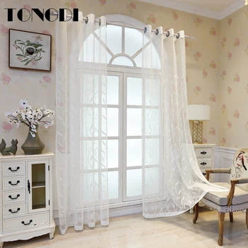 TONGDI White Tulle Embroidery Curtain Elegant Floral Leaves Transparent Home Decoration For Kitchen Parlour Living Room Bedroom
TONGDI White Tulle Embroidery Curtain Elegant Floral Leaves Transparent Home Decoration For Kitchen Parlour Living Room Bedroom