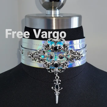 Holographic Burning man Choker Vinyl Pvc Leather Punk Gothic Rave Festival Collar Necklace Fetish Bondage Harness
Holographic Burning man Choker Vinyl Pvc Leather Punk Gothic Rave Festival Collar Necklace Fetish Bondage Harness