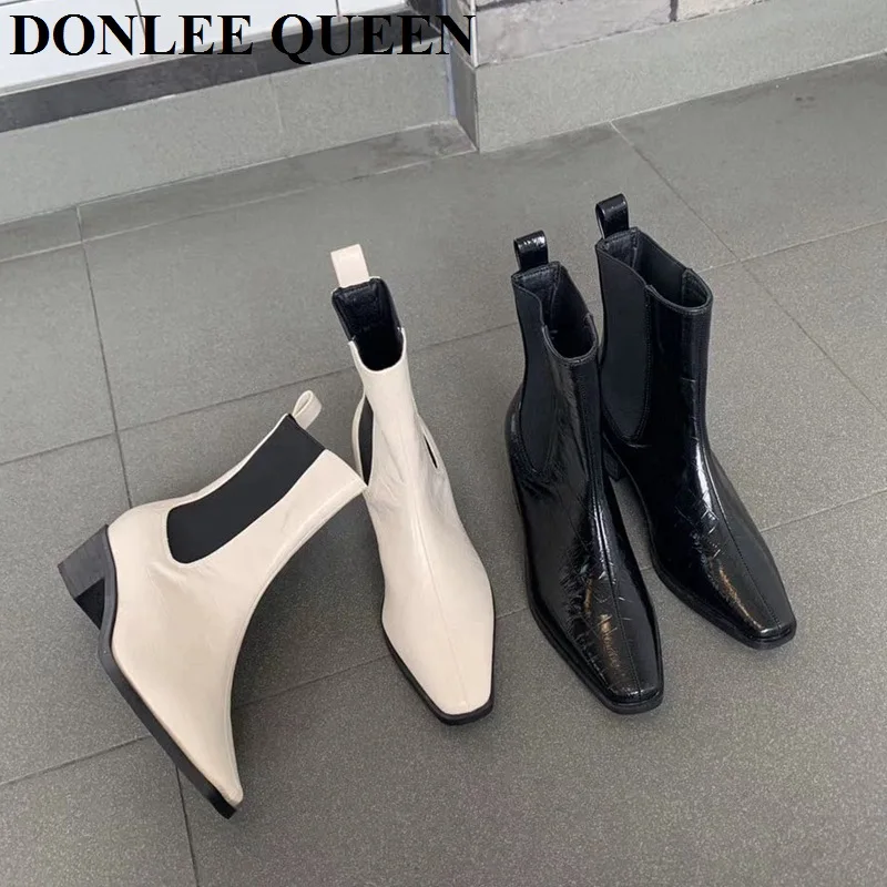 Brand Design Women Ankle Elastic Chelsea Boots Square Toe Low Heel Winter Shoe Ladies Casual Western Cowboy Boots Botas De Mujer
Brand Design Women Ankle Elastic Chelsea Boots Square Toe Low Heel Winter Shoe Ladies Casual Western Cowboy Boots Botas De Mujer
