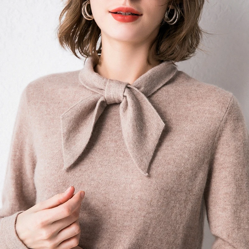 Cashmere sweater female 2019 new women's sweater butterfly collar solid color knitwear full seleeve casual pullover top
Cashmere sweater female 2019 new women's sweater butterfly collar solid color knitwear full seleeve casual pullover top
