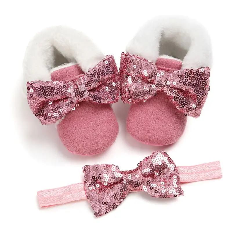 Newborn Baby Infant Toddler Girl Boots Crib Shoes Prewalkers Snow Warm Winter Princess Baby Shoes with headband
Newborn Baby Infant Toddler Girl Boots Crib Shoes Prewalkers Snow Warm Winter Princess Baby Shoes with headband