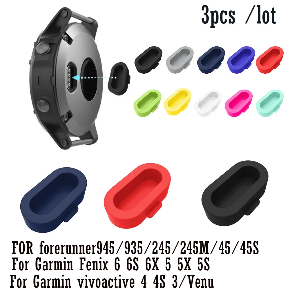 

Protective Plugs Caps For Garmin Fenix 6 6s 6x 5 5s 5x Plus vivoactive 4 4s 3 Venu 935 945 Anti-Scratch&Dust Silicone Dustproof