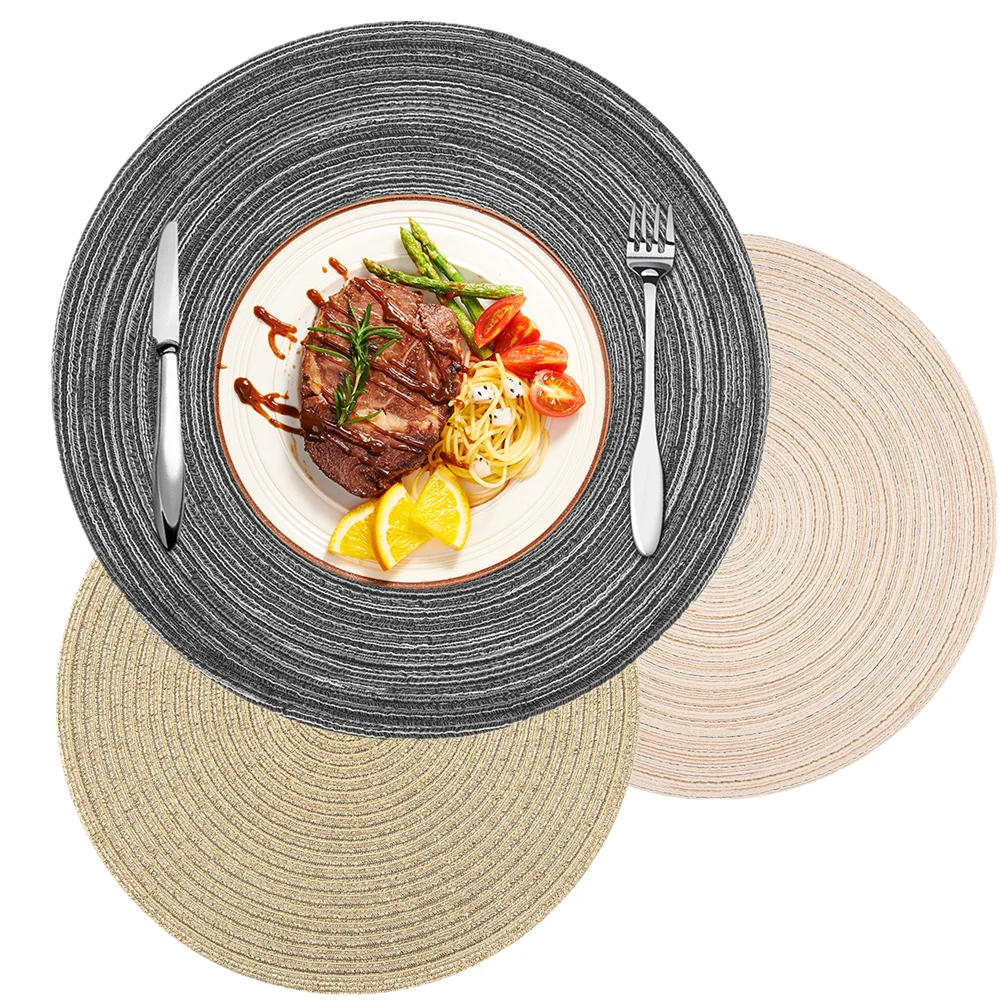 6Pcs 38CM Round Ramie Insulation Pad Solid Placemats Linen Non Slip Table Mats Kitchen Accessories Decoration Home Pad Coaster
6Pcs 38CM Round Ramie Insulation Pad Solid Placemats Linen Non Slip Table Mats Kitchen Accessories Decoration Home Pad Coaster