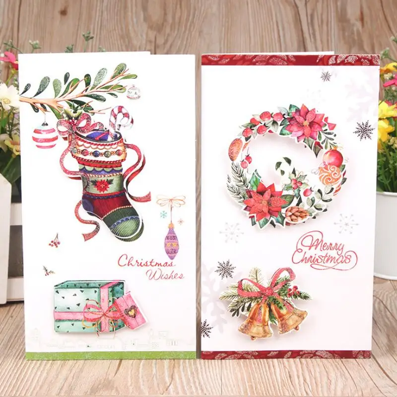 16pcs/lot Two-fold Three-dimensional Card Christmas Gift Card Holiday Greeting Card 12*21.5cm
16pcs/lot Two-fold Three-dimensional Card Christmas Gift Card Holiday Greeting Card 12*21.5cm