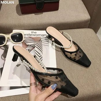 MOLAN Brand Designer 2020 Spring Luxury Pearl String Bead Sexy Air Mesh Kitten Heels Lady Pumps Slip On Loafers Mules Flip Flops
MOLAN Brand Designer 2020 Spring Luxury Pearl String Bead Sexy Air Mesh Kitten Heels Lady Pumps Slip On Loafers Mules Flip Flops
