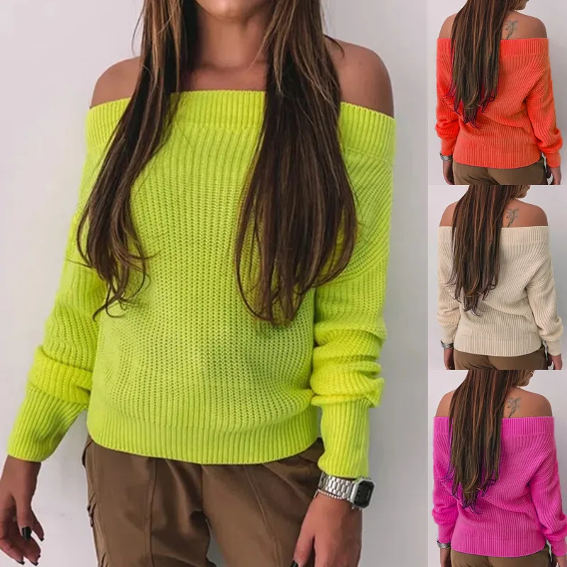 Winter Clothes for Women Slash Neck Long Sleeve Solid Color Stylish Sweater Women Plus Size Female Tops Ropa De Invierno Mujer
Winter Clothes for Women Slash Neck Long Sleeve Solid Color Stylish Sweater Women Plus Size Female Tops Ropa De Invierno Mujer