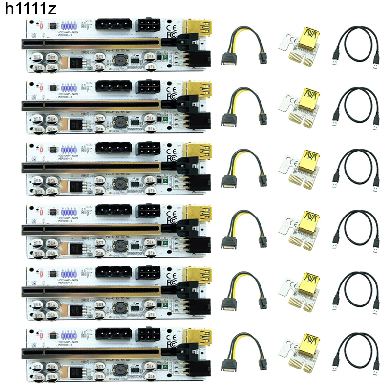 6 шт., Райзер 010, ранзер PCI Express X16, расширитель USB 3,0, кабель PCI-E, переходная карта для видеокарты, графического процессора, майнинга
6 шт., Райзер 010, ранзер PCI Express X16, расширитель USB 3,0, кабель PCI-E, переходная карта для видеокарты, графического процессора, майнинга