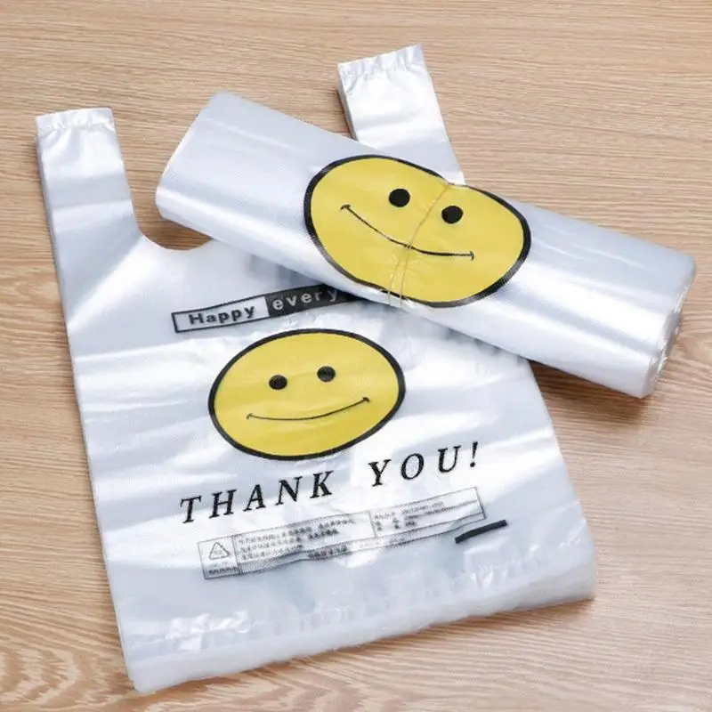 50pcs Smiley Plastic Shopping Bag Hand-held Large Medium-sized Supermarkets Transparent Smiling Face Convenient Vest Bag Opp Bag
50pcs Smiley Plastic Shopping Bag Hand-held Large Medium-sized Supermarkets Transparent Smiling Face Convenient Vest Bag Opp Bag
