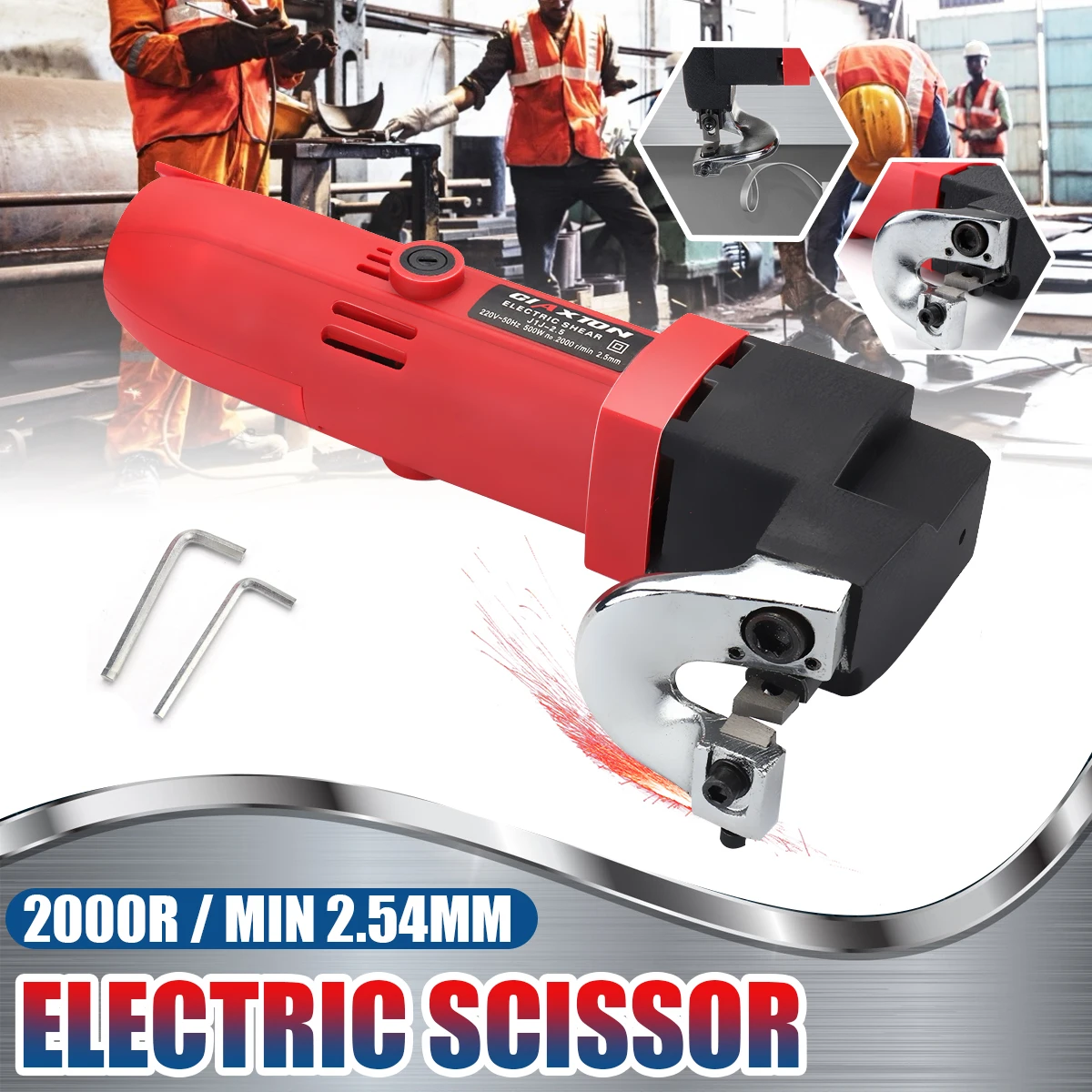 500W 220V 2000r/min EU Plug Professional Electric Sheet Metal Shear Snip Scissor Cutter Tool Aluminum Alloy 290x77x145mm
500W 220V 2000r/min EU Plug Professional Electric Sheet Metal Shear Snip Scissor Cutter Tool Aluminum Alloy 290x77x145mm