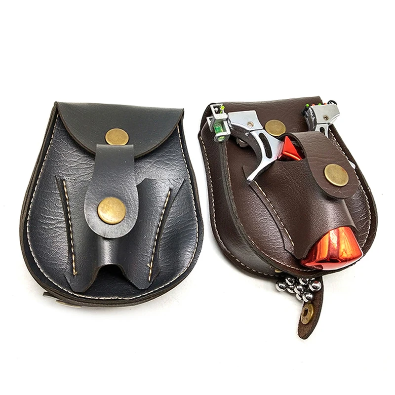 PU Leather Hunting Camping Slingshot Holder Bag Easy Carry Waist Case EDC Outdoor Catapult Tool 5.2*4.3CM | Спорт и развлечения