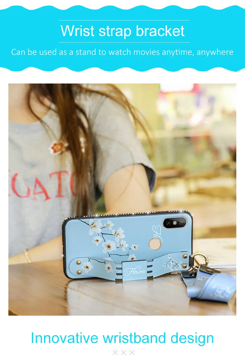 Luxury Brand Phone Case For Xiaomi Redmi Note 7 Case Wristband Flower Jewelled Cover For Xiaomi Mi 9 Mi 9 Se Redmi Note 5 Case Luxury Brand Phone Case For Xiaomi Redmi Note 7 Case Wristband Flower Jewelled Cover For Xiaomi Mi 9 Mi 9 Se Redmi Note 5 Case