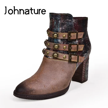 Johnature Retro 2020 New Autumn Winter Platform Boots Women Shoes Genuine Leather Graffiti Square Heel Round Toe Zip Ankle Boots 
Johnature Retro 2020 New Autumn Winter Platform Boots Women Shoes Genuine Leather Graffiti Square Heel Round Toe Zip Ankle Boots