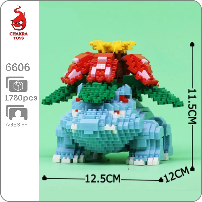 CHAKRA Cartoon Animal Venusaur Frog Building Block 3D Model Small Blocks Mini Diamond Brick Building Toy for Children Boys Gifts
CHAKRA Cartoon Animal Venusaur Frog Building Block 3D Model Small Blocks Mini Diamond Brick Building Toy for Children Boys Gifts