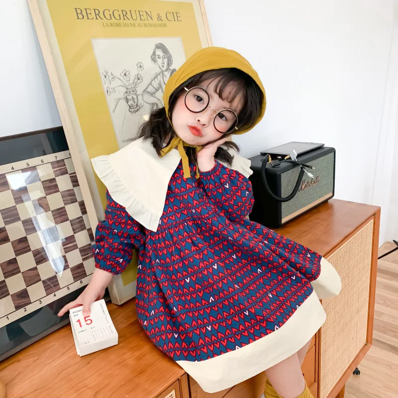 Children Dress 2020 Spring New Girls Large Lapel Cotton Long Sleeve Casual Heart Fashion Children Love Princess Dresses
Children Dress 2020 Spring New Girls Large Lapel Cotton Long Sleeve Casual Heart Fashion Children Love Princess Dresses