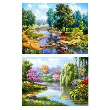 2 Set 5D Diy Diamond Painting Square Diamond Rhinestone Painting Decoration - Forest River & Willow Tree, Lake Surface
2 Set 5D Diy Diamond Painting Square Diamond Rhinestone Painting Decoration - Forest River & Willow Tree, Lake Surface