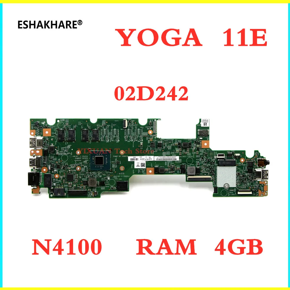 Материнская плата для ноутбука LENOVO Thinkpad YOGA 11E 17833-1 м процессор FRU 02DC242 N4100 4 Гб ОЗУ 100%