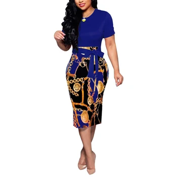 Opslea Dashiki African Fashion Printed Dress Zip Short Sleeve Skinny High Waist Dress Round Neck Stitching Lace decoration
Opslea Dashiki African Fashion Printed Dress Zip Short Sleeve Skinny High Waist Dress Round Neck Stitching Lace decoration