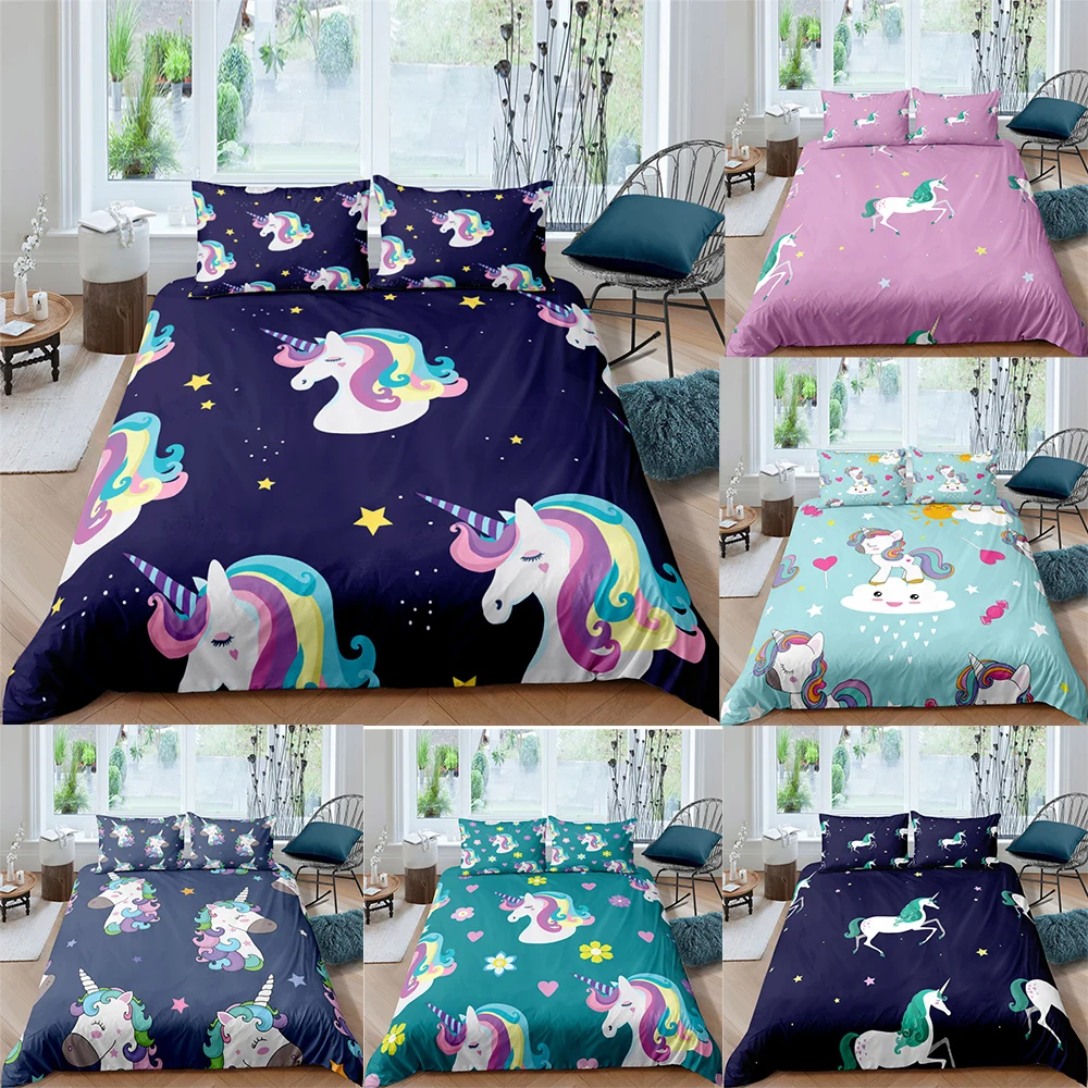 Cartoons lovely unicorn Pattern Bedding Set Queen Size Duvet Cover Comforter Bed Cover Set Bedclothes Quilt Multiple Size
Cartoons lovely unicorn Pattern Bedding Set Queen Size Duvet Cover Comforter Bed Cover Set Bedclothes Quilt Multiple Size