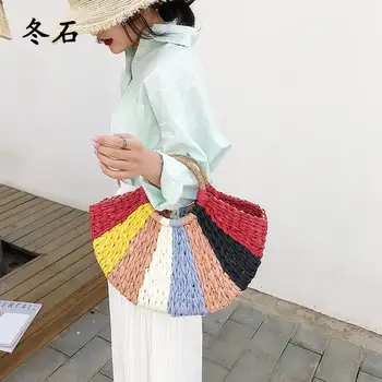 womens brand bag Korean handbag Foreign Of Colorful The Semicircle Art Beach Bag 2019 Travel Pictures Props Straw Bag Moon Bag
womens brand bag Korean handbag Foreign Of Colorful The Semicircle Art Beach Bag 2019 Travel Pictures Props Straw Bag Moon Bag