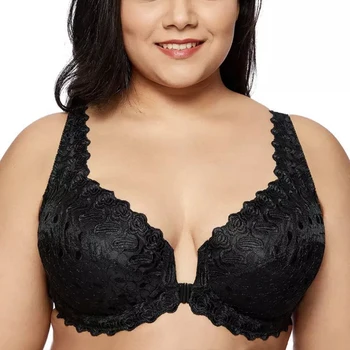 Womens Front Closure Bra Plus Size Full Coverage Non Padded Underwire Lace Embroidery Support Bra Lingerie For Big Breast Female
Womens Front Closure Bra Plus Size Full Coverage Non Padded Underwire Lace Embroidery Support Bra Lingerie For Big Breast Female