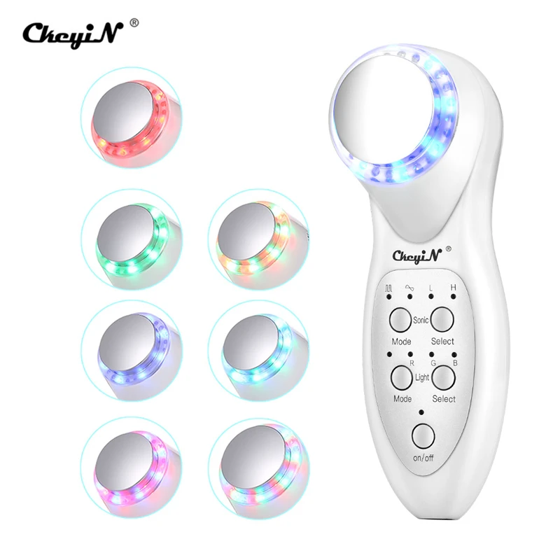 New 7 Colors LED Photon Ultrasonic Lifting Face Lift Skin Cleaner Wrinkle Remover Anti Aging Ultrasound Facial Beauty Massager
New 7 Colors LED Photon Ultrasonic Lifting Face Lift Skin Cleaner Wrinkle Remover Anti Aging Ultrasound Facial Beauty Massager