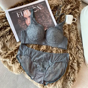 Wriufred Girls' lace bra set with thin upper and lower thickness gathered no steel ring lingerie comfortable underwear women
Wriufred Girls' lace bra set with thin upper and lower thickness gathered no steel ring lingerie comfortable underwear women