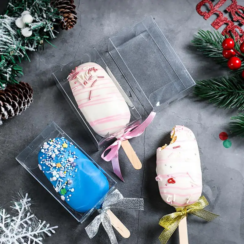 50pcs Transparent DIY Cakesicle Boxes Baking Ice Cream Shaped Boxes Clear Gift Plastic Box for Wedding Birthday Party
50pcs Transparent DIY Cakesicle Boxes Baking Ice Cream Shaped Boxes Clear Gift Plastic Box for Wedding Birthday Party