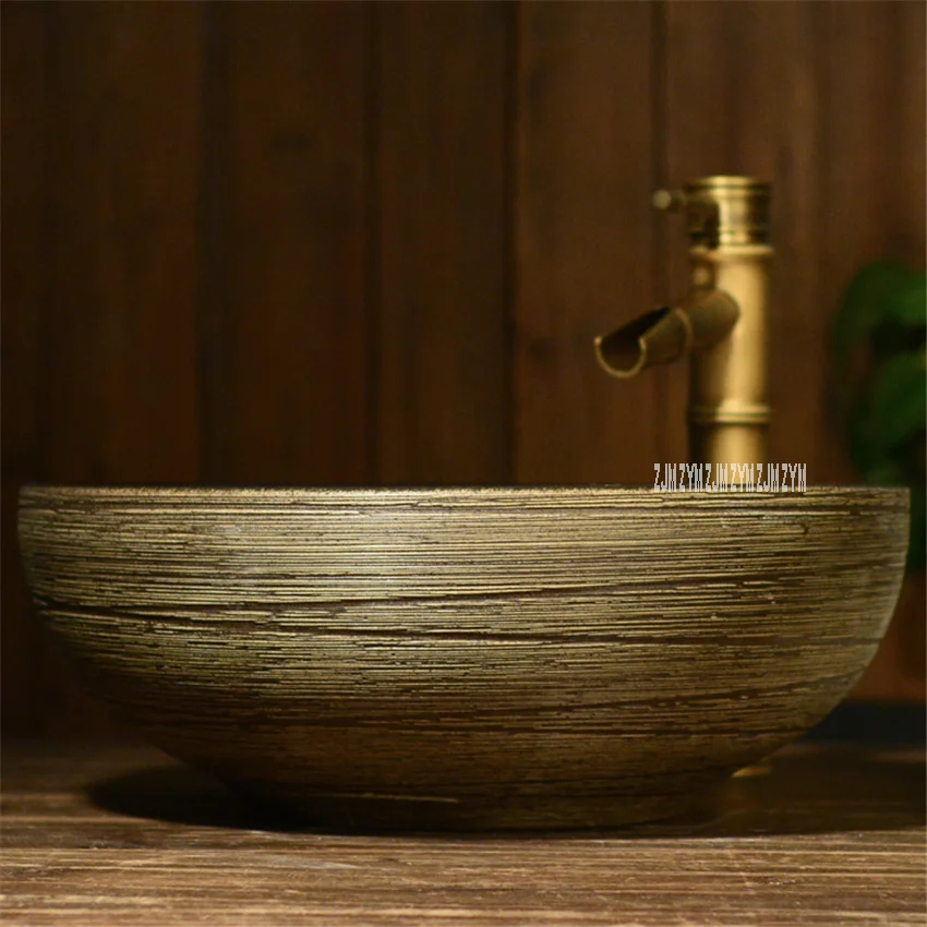 Description Picture 5 of itemBathroom Artistic Line Basin Household High Temperature Ceramics Sink Toilet Hand Made Washing Basin Bowl For Hotel Club KTV