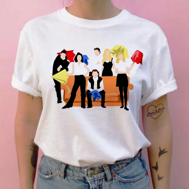 friend tv show women t shirt harajuku cartoon top tee shirt women female Casual Vintage Printing streetwear tshirt