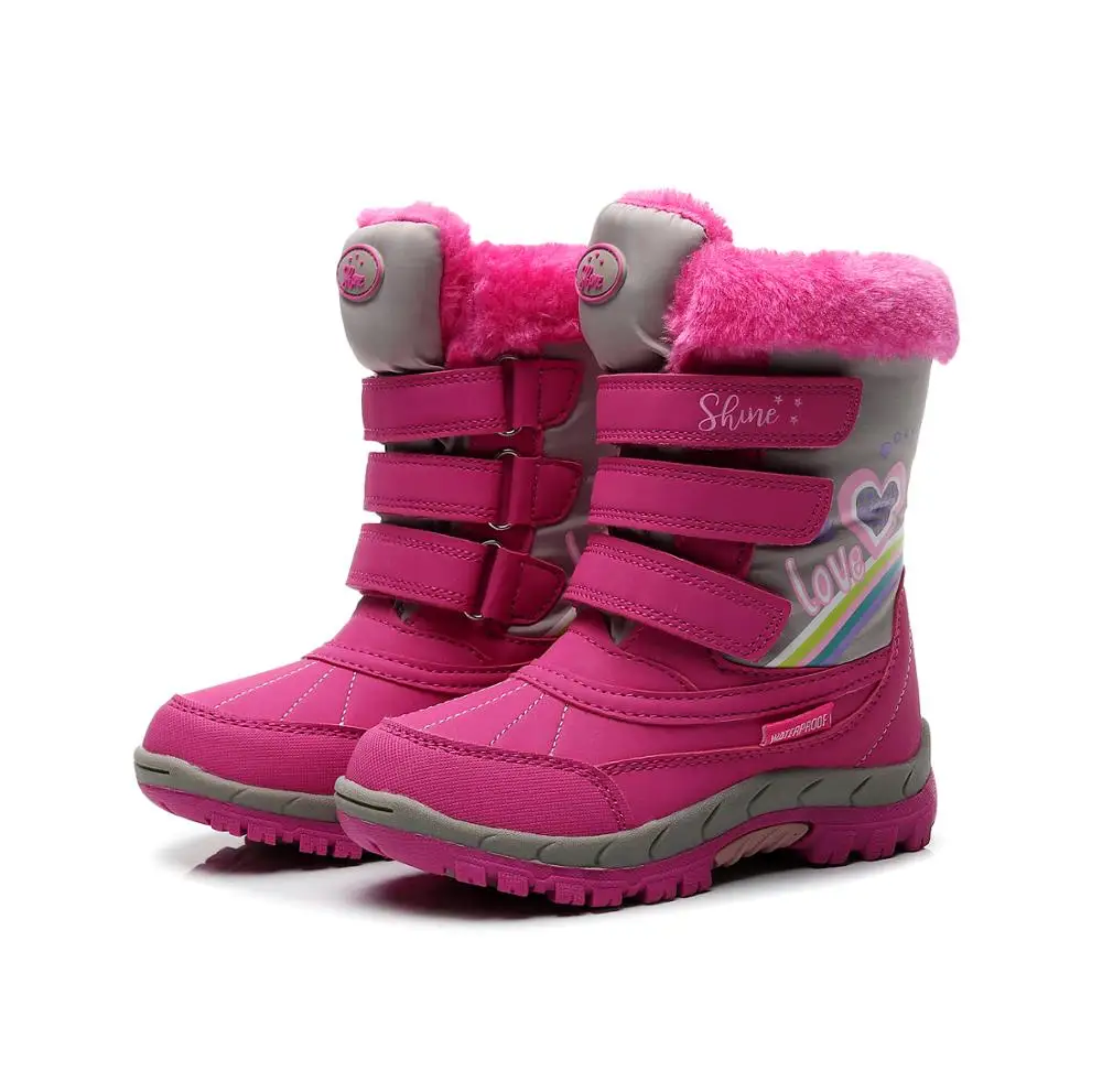 

Waterproof Baby Girls Snow Boots For -30 Degrees Winter Non-slip Female Shoes Super Warm Fashion Kids Boots With Wool Size 25-32