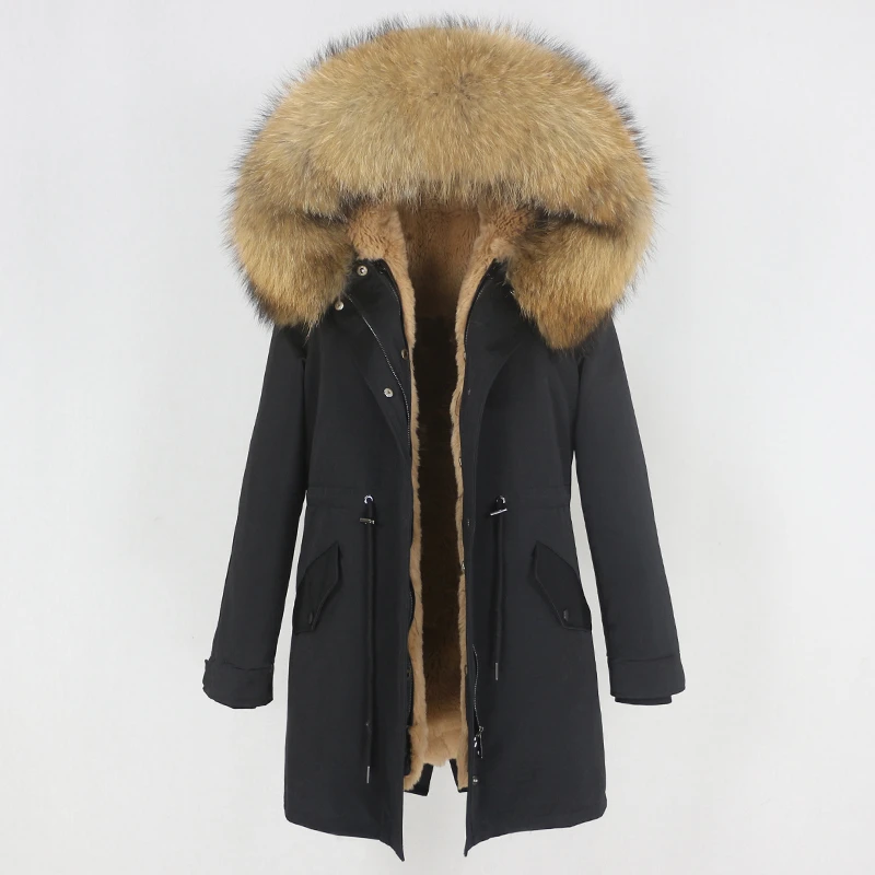 

MENINA BONITA 2022 New Waterproof Long Parka Winter Jacket Women Coat Real Natural Fox Raccoon Fur Hood Outerwear Detachable