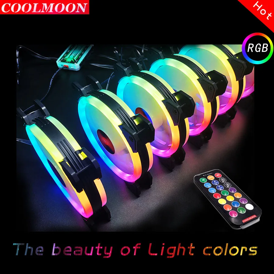 Coolmoon Light RGB Case Fan 12cm Mute Eclipse Aurora Computer Luminous Case Cooling Fan
Coolmoon Light RGB Case Fan 12cm Mute Eclipse Aurora Computer Luminous Case Cooling Fan