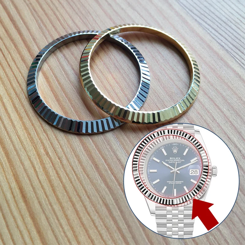 

steel dog toothed ring bezel pad for Rolex Datejust 41mm automatic watch