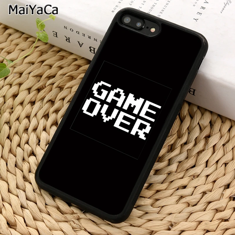 Чехол для телефона MaiYaCa Game Over Gamer Pixel с изображением шрифтов iPhone X XR XS 11 12 Pro MAX 5 6 7 8 Plus