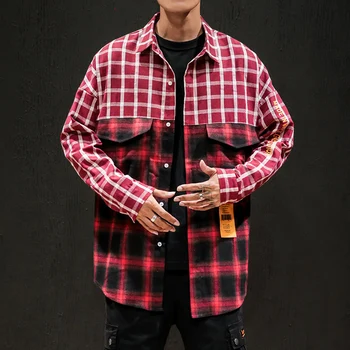 Oversize M-5Xl Plaid Patchwork Yellow Pocket Shirt Men Fashion checked Lapel Loose Male Casual Streetwear Cotton Long Sleeve Top
Oversize M-5Xl Plaid Patchwork Yellow Pocket Shirt Men Fashion checked Lapel Loose Male Casual Streetwear Cotton Long Sleeve Top