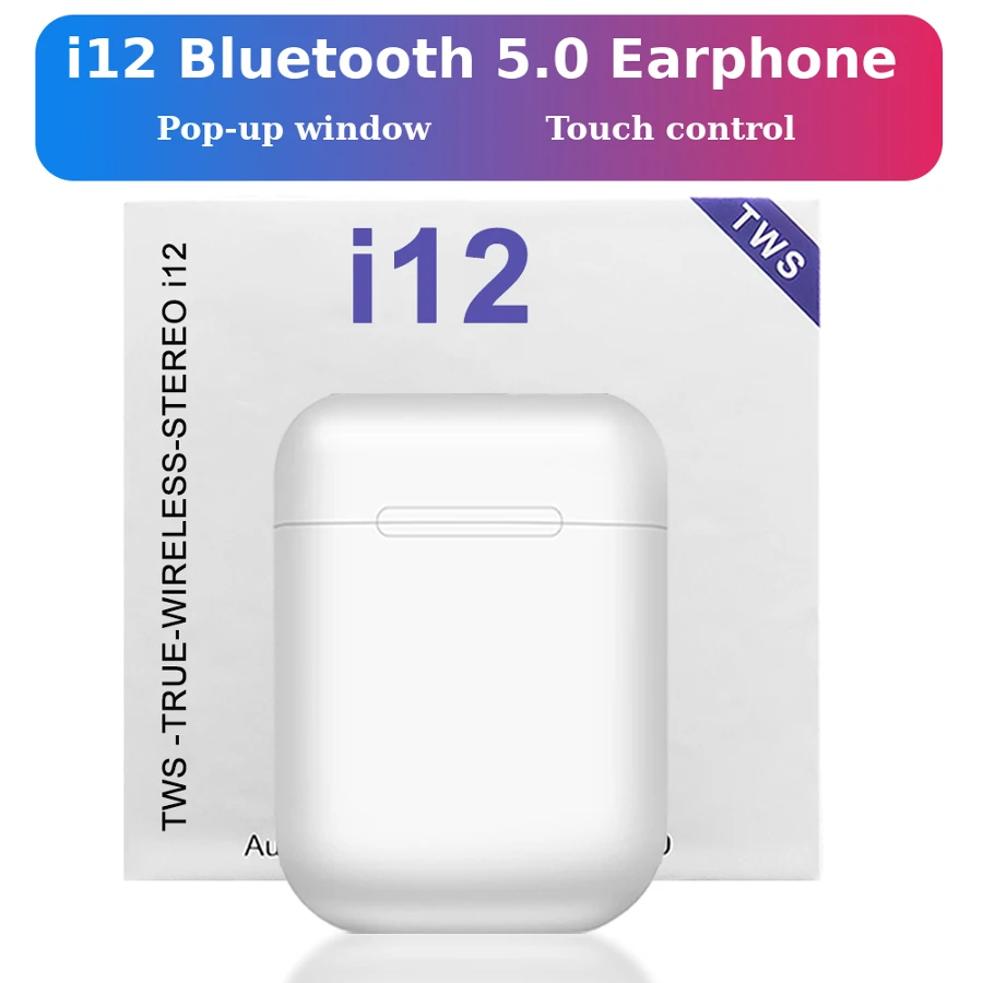 Original i12 TWS Earphone Bluetooth 5.0 Wireless Stereo Sport Headphone Touch Control Headset for IOS Android Phone Earbuds Gift
Original i12 TWS Earphone Bluetooth 5.0 Wireless Stereo Sport Headphone Touch Control Headset for IOS Android Phone Earbuds Gift