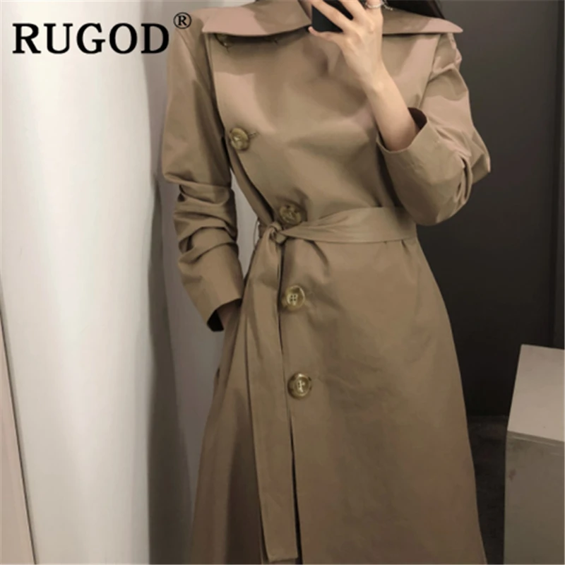 RUGOD 2019 new autumn solid trench for women turn down collar single button slim with belt long coat fashion femme elegant modis
RUGOD 2019 new autumn solid trench for women turn down collar single button slim with belt long coat fashion femme elegant modis