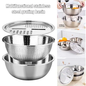 Newly Multifunctional Stainless Steel Basin Drain Basket Vegetable Cutter 3 in 1 Kitchen Julienne Grater
Newly Multifunctional Stainless Steel Basin Drain Basket Vegetable Cutter 3 in 1 Kitchen Julienne Grater