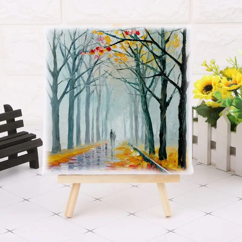 Art Decoration Craft Drawing Milisten 2 Set Canvas for Painting with Easel Mini Canvas Easel Set Foldable Wood Smooth Painting Set Academy Art Supplies Tabletop Holder Stand for Painting Party