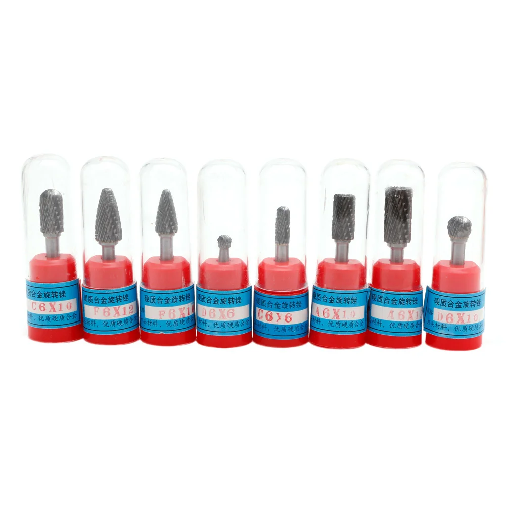 8Pcs/set 1/4" Tungsten Carbide Rotary Dual Cut Burr Bit Set 6mm Rotary Cutter Files CNC Engraving Tool
8Pcs/set 1/4" Tungsten Carbide Rotary Dual Cut Burr Bit Set 6mm Rotary Cutter Files CNC Engraving Tool