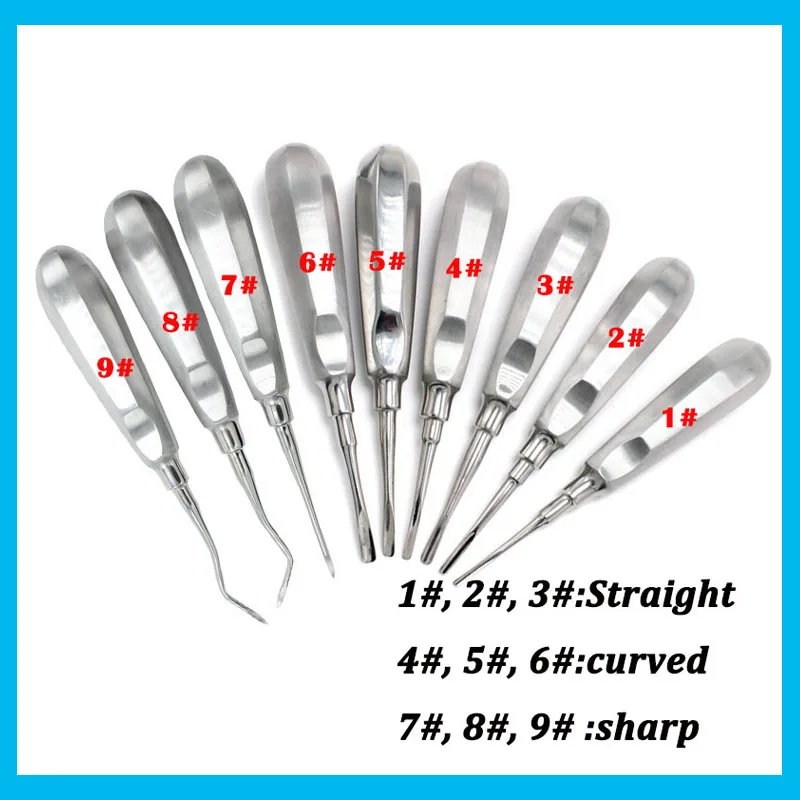 

Dental Elevators Stainless Steel Straight Curved Dental Lift Teeth Extraction Tools Root Elevator Kit Dentistry Tool