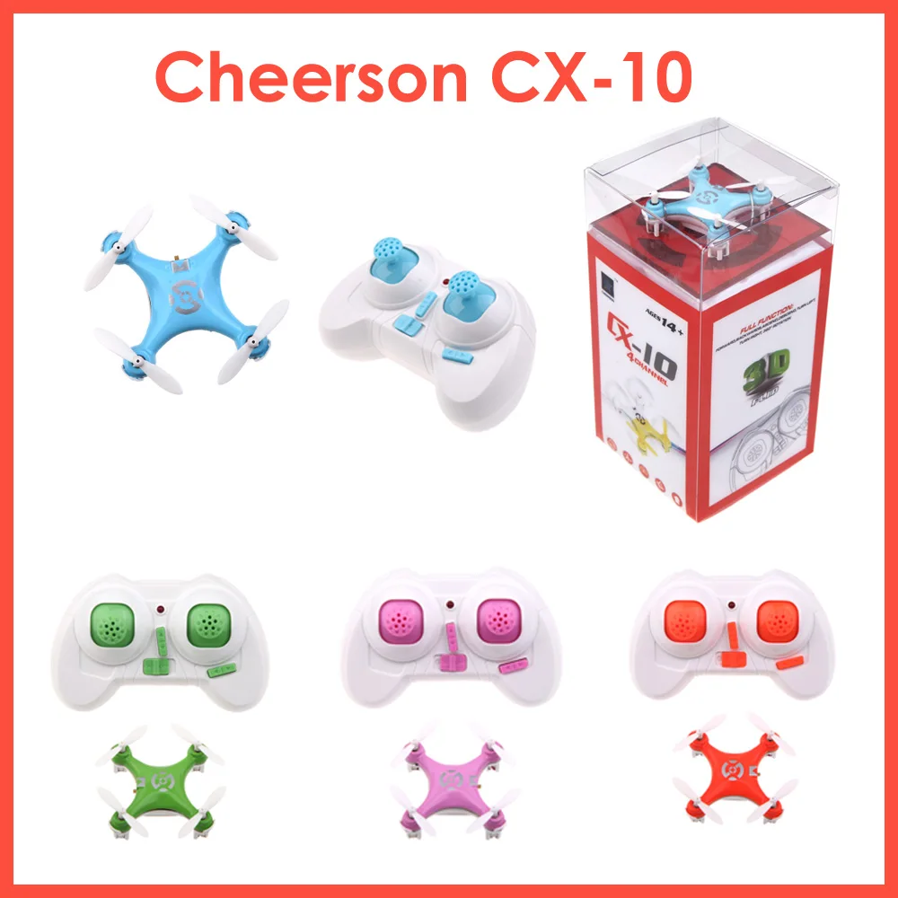 Original Cheerson CX-10 CX10 Mini Drone 2.4G 4CH 6 Axis LED RC Quadcopter Toy Helicoptero
Original Cheerson CX-10 CX10 Mini Drone 2.4G 4CH 6 Axis LED RC Quadcopter Toy Helicoptero